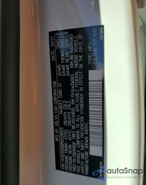 2021 Volvo Xc40 Recharge from USA, damaged, VIN YV4ED3UR6M2528055